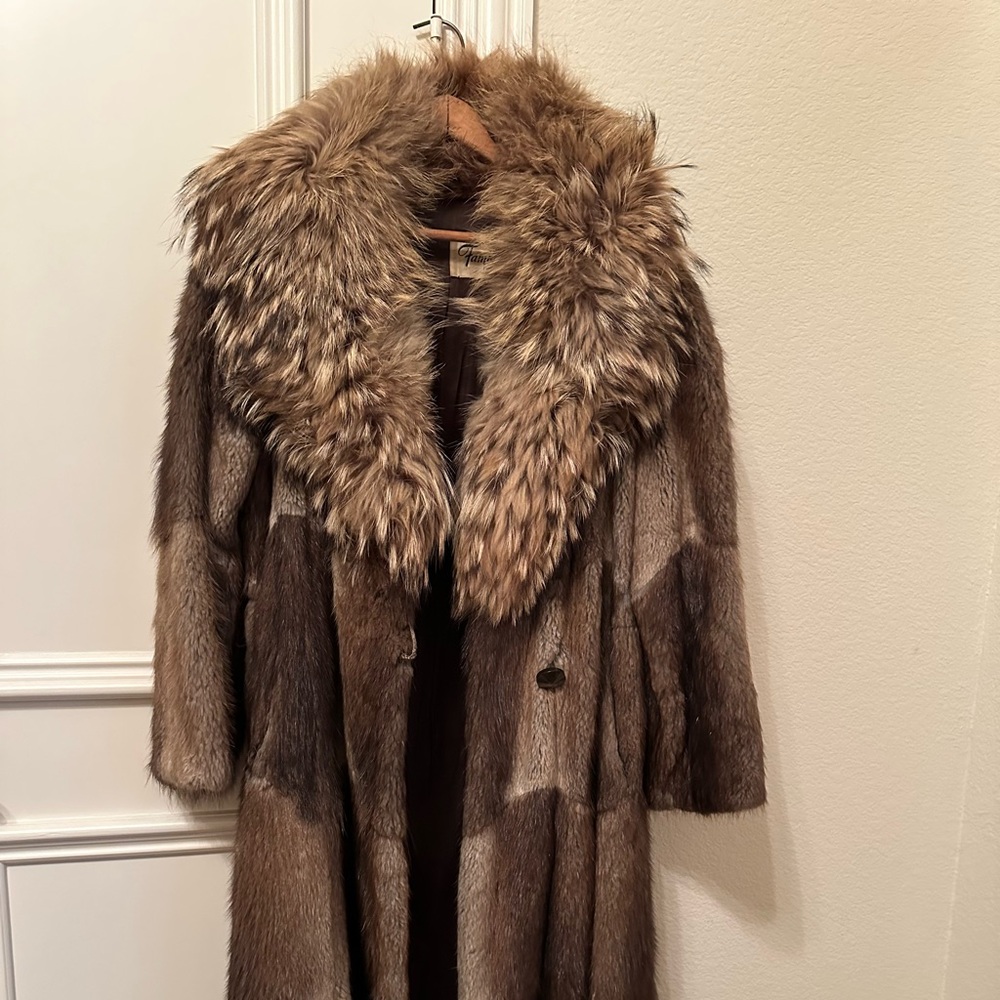 Brown Fur Knee Leng Coat